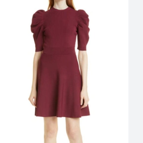 Ted Baker Llorna Skater Dress burgundy size 2 nwot - Picture 4 of 10